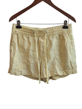 Gap Pastel Yellow Linen Blend Pull-On Shorts Size Medium